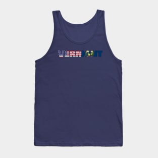 Vermont State Flag/ American Flag Logo Tank Top